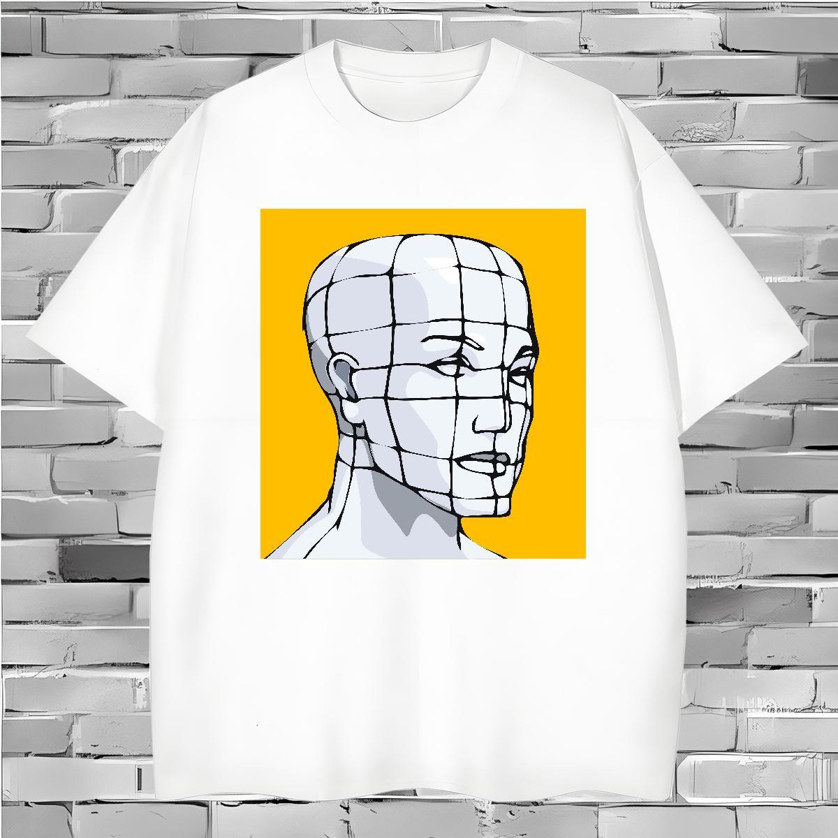 Unisex portrait Mens T Shirts Street Wear Couples T Shirts 230g Pure Cotton Custom Crew Neck Breathable DIY Printed Polos