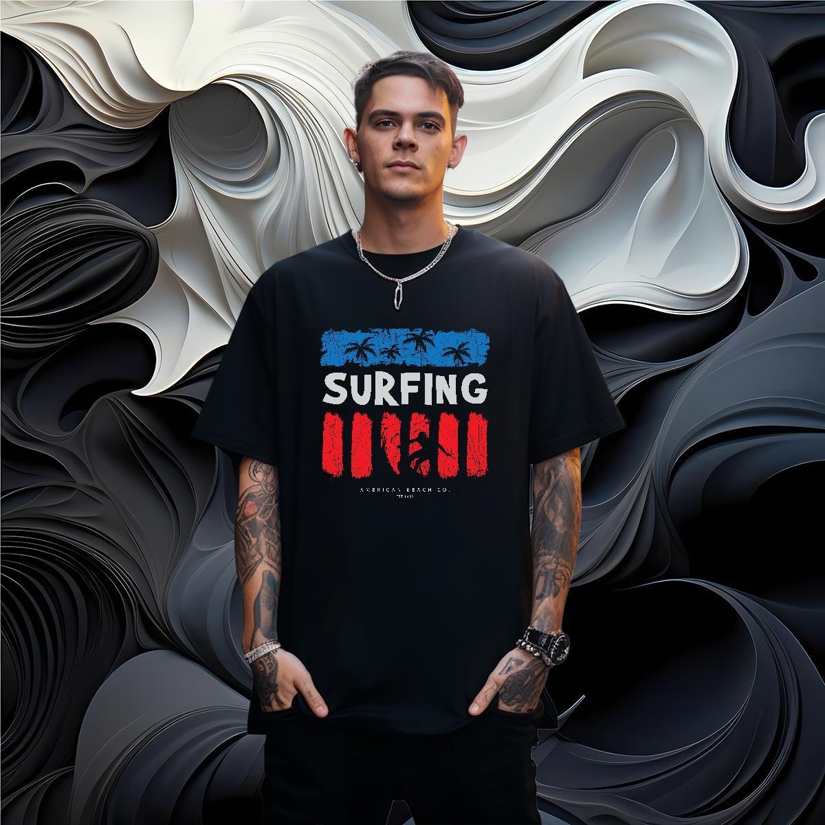 Men T Shirts 230g Cotton tree Daily Wear Round Neck Short Sleeve Custom Printed Men Tops Tees 2024 Popular Clothes