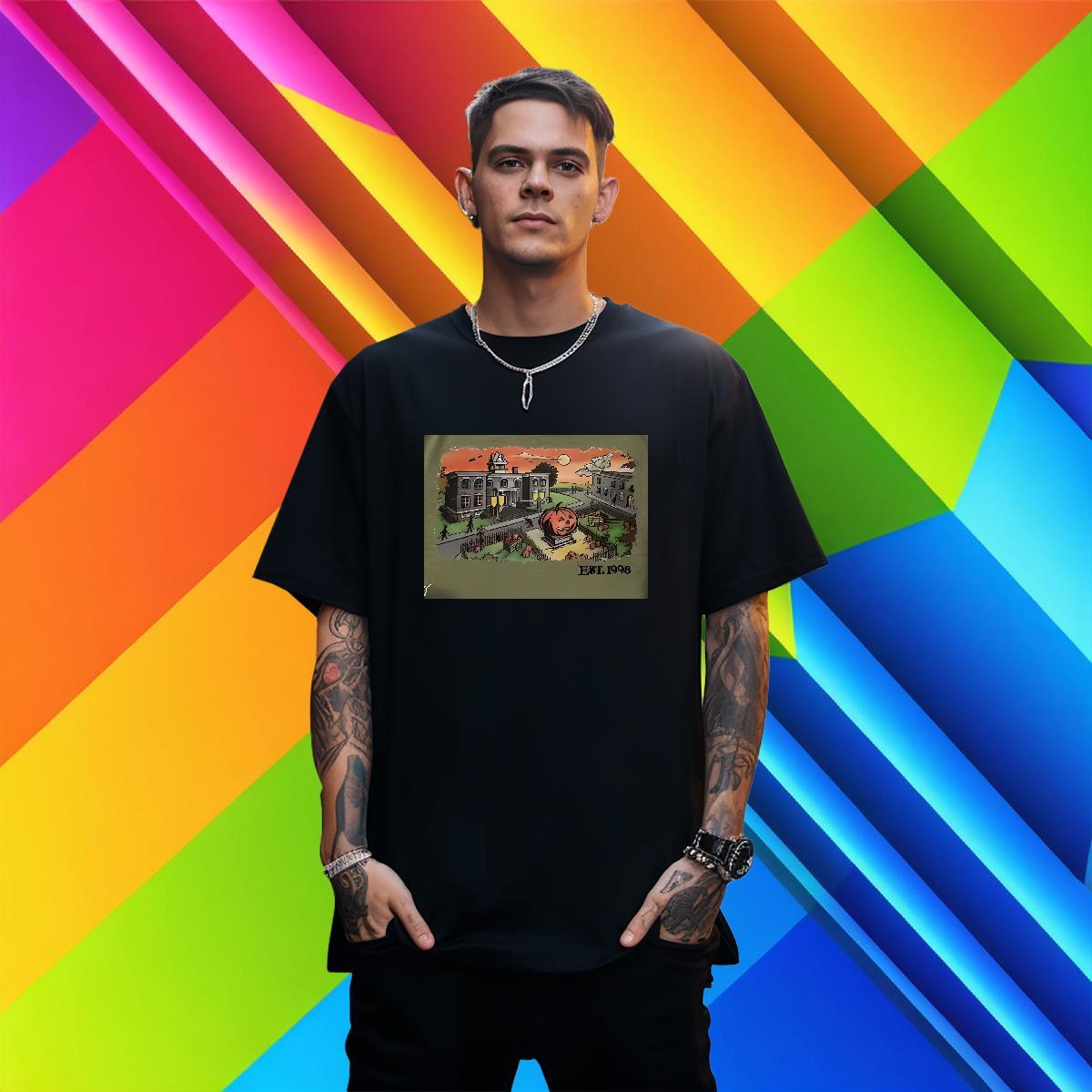 Cool Mens T Shirts halloween Short Sleeve Soft High Street Hip Hop Customized Print 100% Cotton 230g Tshirts Wholesale Top Tees