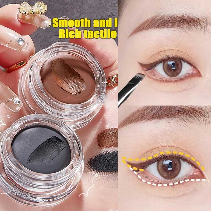 Smooth Waterproof Eyeliner Cream Smokey Gel Eye Liner Soft Easy Wear High Pigment Brown Matte Concealer Smudge-proof Eyes Makeup Y240813