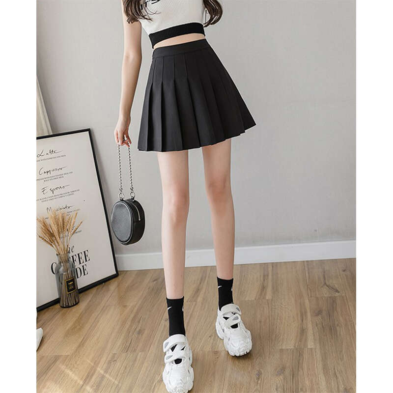 Summer Pleated Mini Women Streetwear Korean High Waist Black White Tennis Skirt Jk Kawaii Preppy Students A Line Skirts s