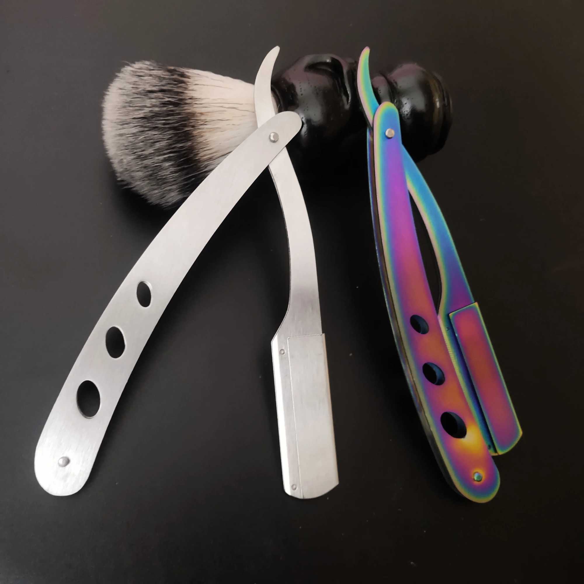 Multicolour Barbershop Mens Shaver Straight Edge Barber Razor Knives Manual Beard Shaving And Care Replaceable Blades ShavetteM240814
