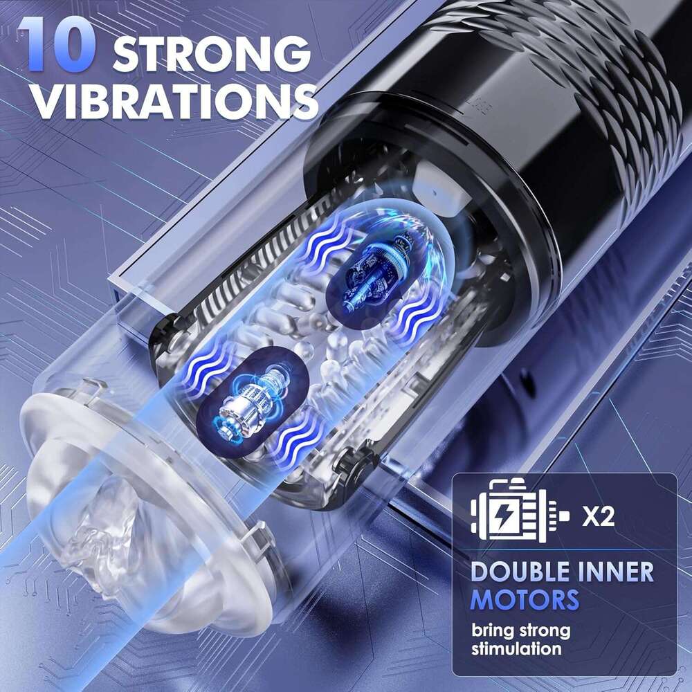 EORONE Men's Sex Toys - Men's Sex Toys Adult Toys, 10 Vibration and 6 Push, Men's Sex Toys Pocket Cat LCD Display, 3D Sleeve