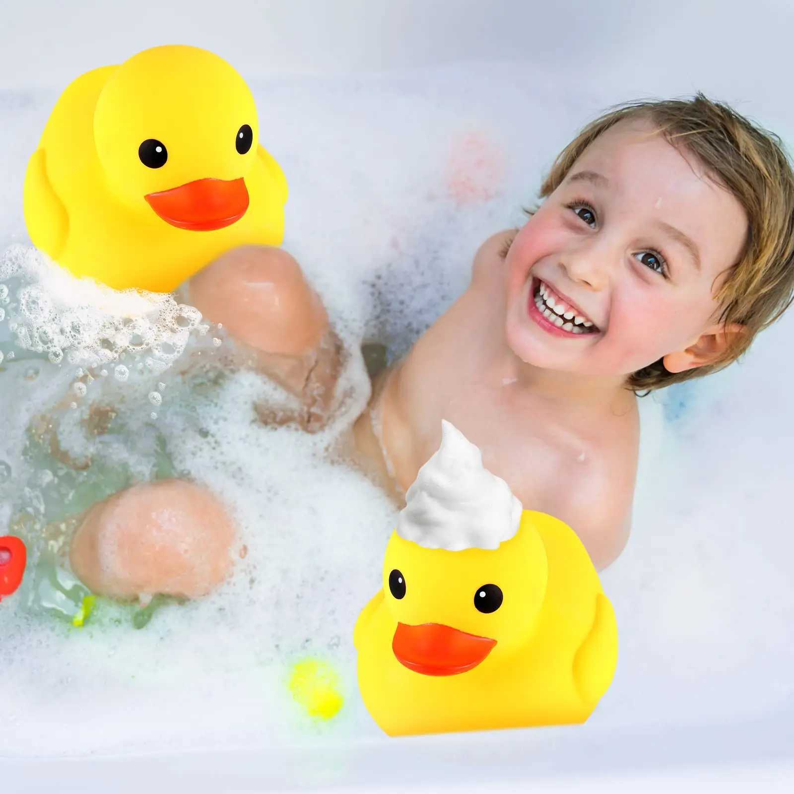 1/2 Pcs Rubber Duck 10.2 Inch Duck Bath Toy Giant Rubber Duck Large Rubber Ducky Bath Toy Squeaky Big Yellow Rubber Ducks Y240813