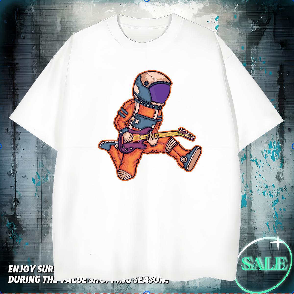 T Shirts Men 100% Cotton 230g universe Beach Breathable Crew Neck Skull Mens Tshirts 2024 Summer Designer Tees