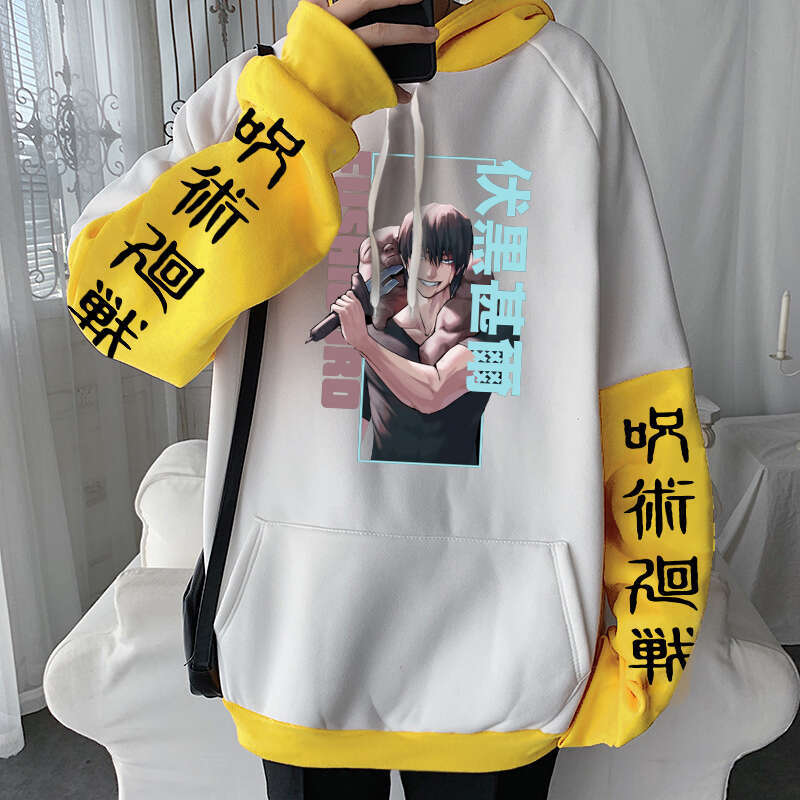 Kaisen Jujutsu Fushiguro Toji Japanese Anime Hoodies Men Autumn Winter Streetwear Casual Plus Size Unisex Patchwork Sweatshirts