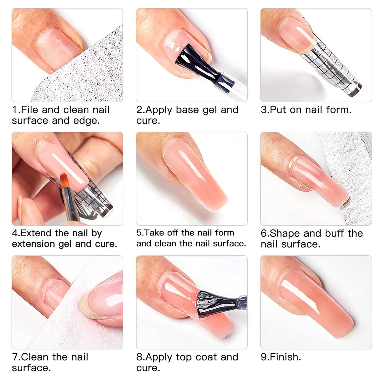 MEET ACROSS 8ML Quick Extension Nail Gel Vernis Nude Milk White Gel Nail Polish UV Semi Permanent Nails Art For Manicure ToolsM240814