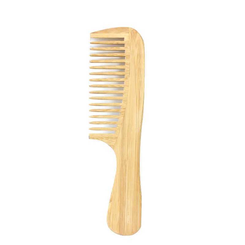 1 natural bamboo and wood comb for womens home travel wood anti-static fine toothed comb W240813