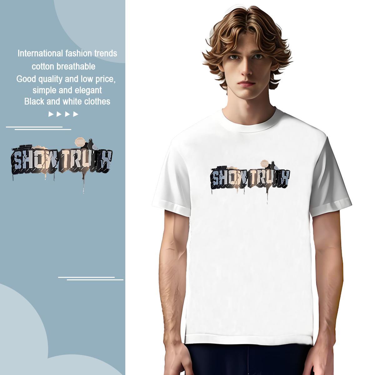 High Quality letter T Shirts Men Hip Hop Tshirts 230g 100% Cotton New Designer Pure Cotton Anime Tee Shirt