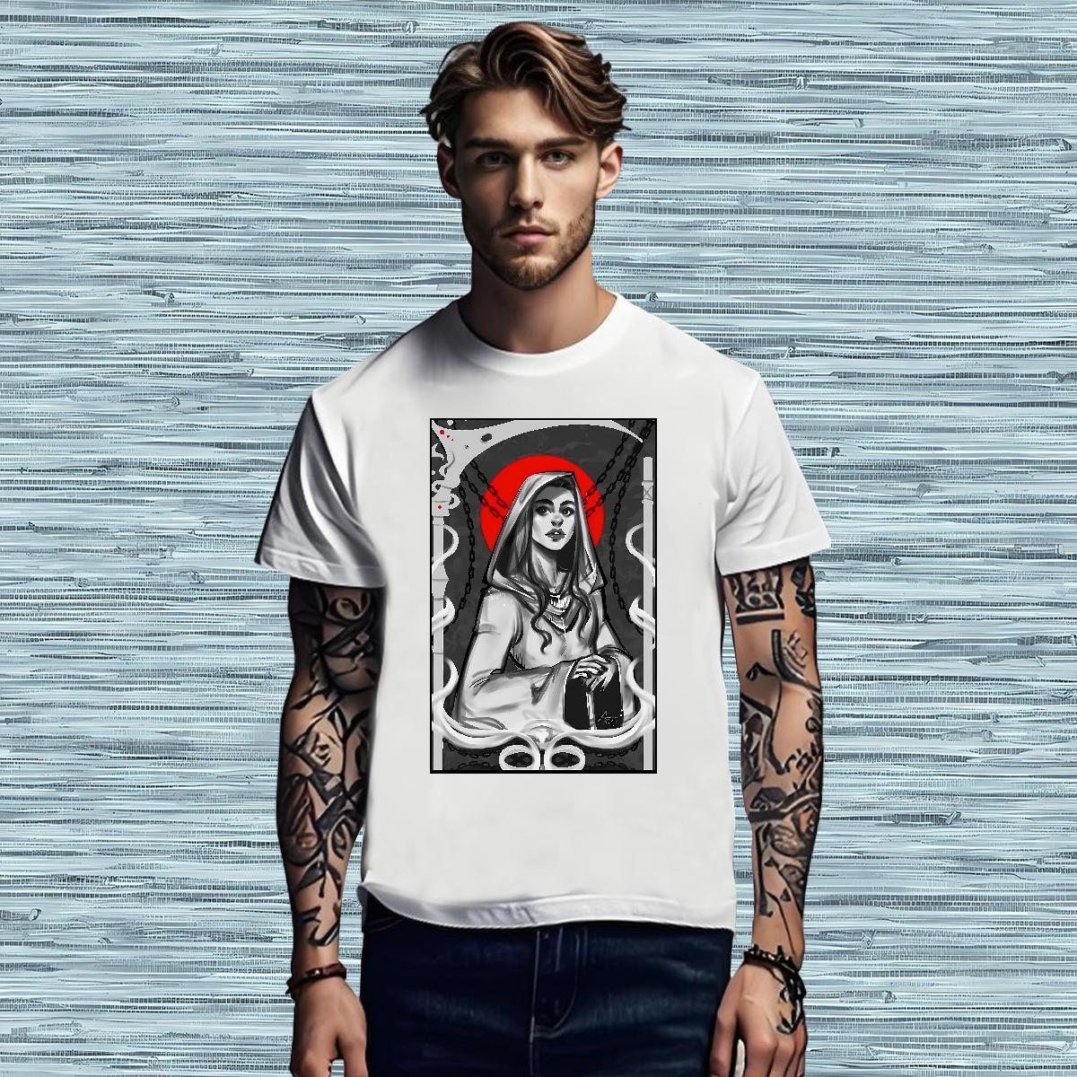 T-Shirts 230g Pure Cotton nun Daily Wear Breathable Short Sleeve Floral Print Men Tops Tees Free Shipping Cool Clothes