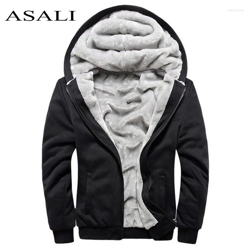 Men's Winter Hooded Bomber Jacket - Warm Fleece Zipper Coat For Sports,