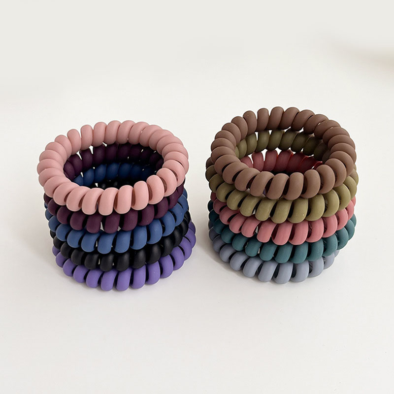 Spiral Hair Ties Coil Hair Ties Telephone Wire Hair Bands for Women Girls Simple Hair Rope Elastic Hair Band Kids Headbands Female Bracelet Hair Acces