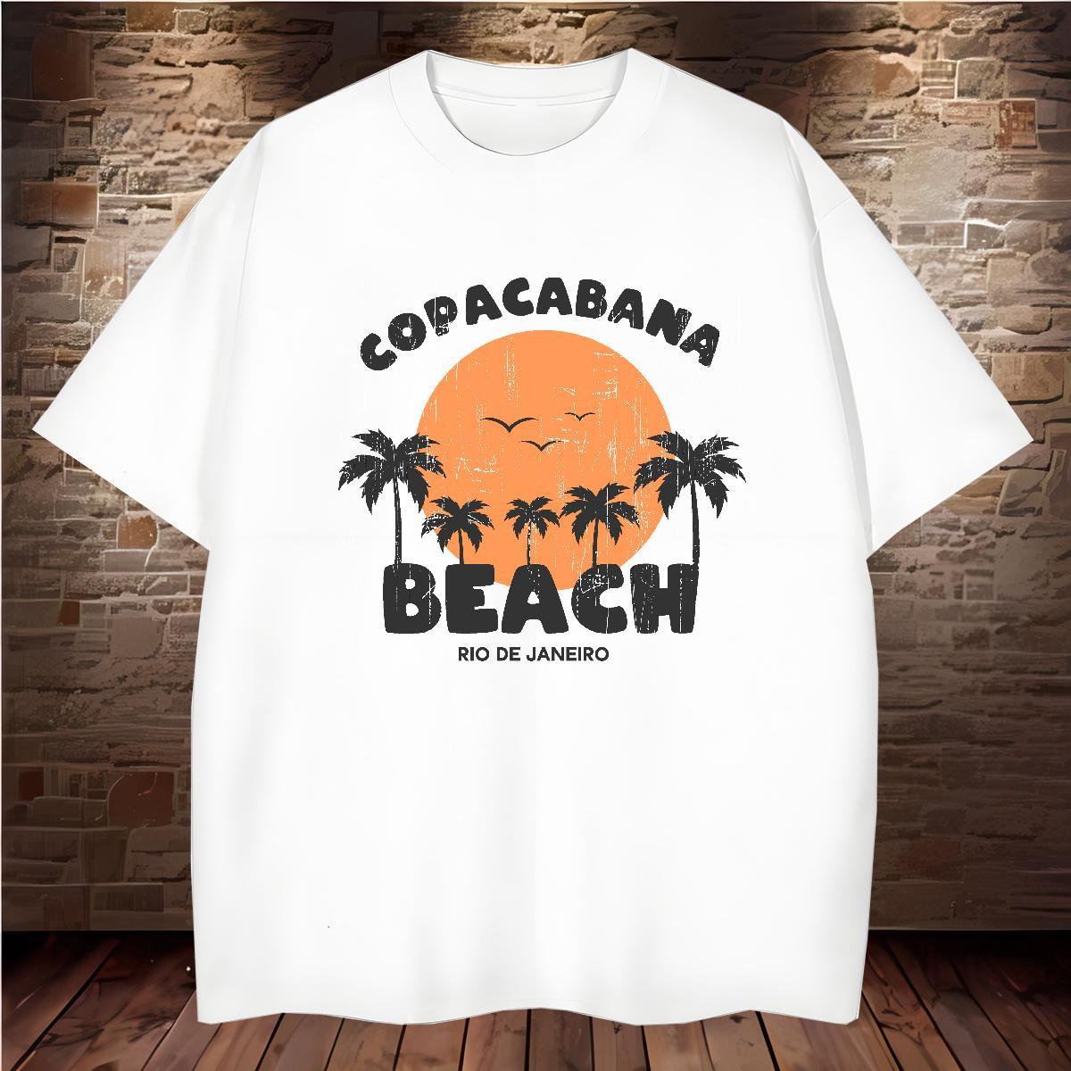 Man T Shirts 100% Cotton 230g tree Street Casual Breathable Short Sleeve Anime Print Men Clothes T-Shirt 2024 New Designer Clothings