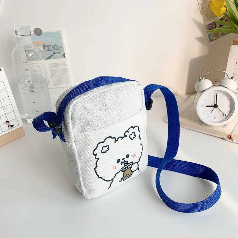 Kawaii shoulder bag for girls student small canvas fully matched mobile phone bag fashionable strap cross body bag cute ladies daily travel handbag W2