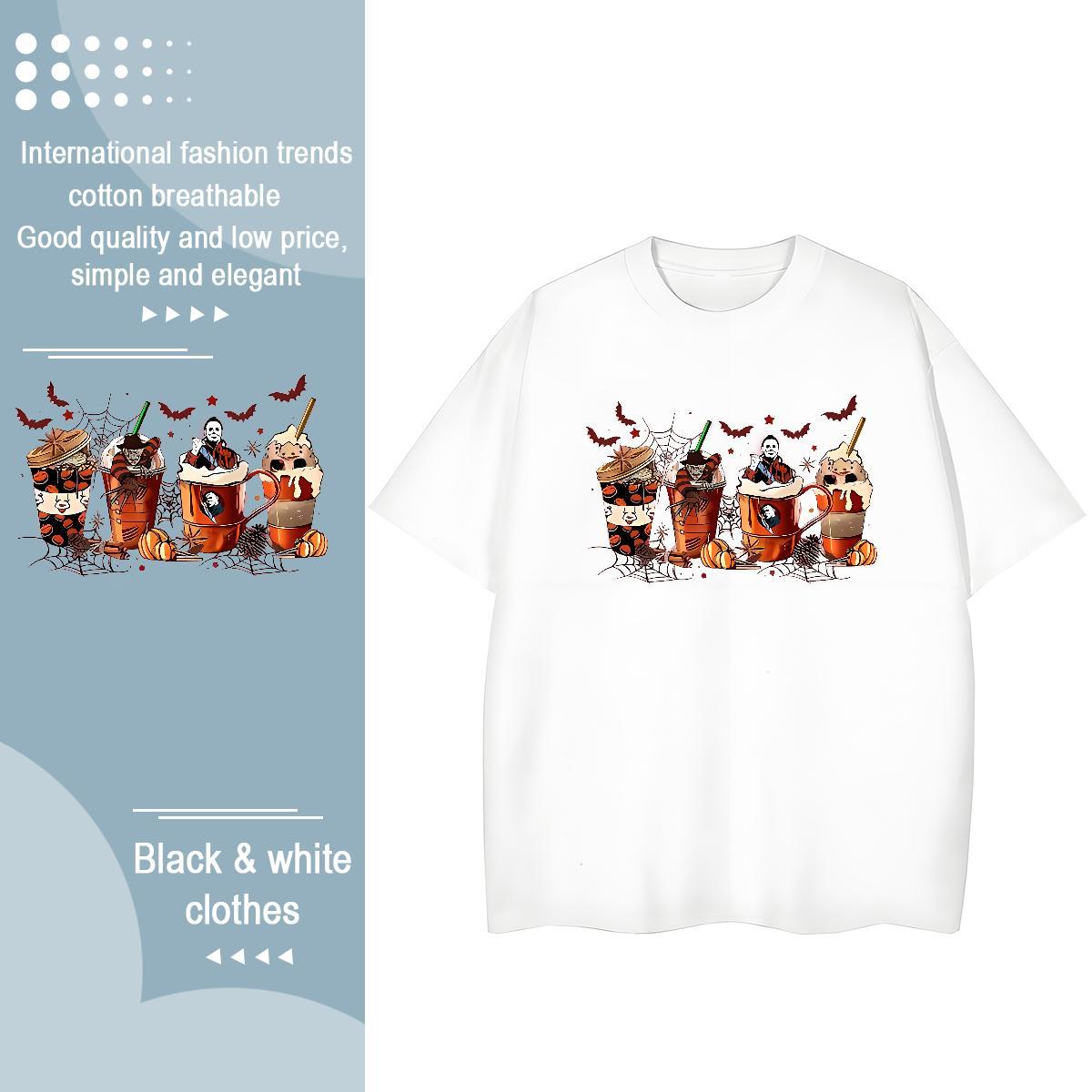 Designer Man T Shirts halloween Breathable Short Sleeve Anime Printing Street Oversized 230g Pure Cotton Men Tops Tees Factory Direct Clothes