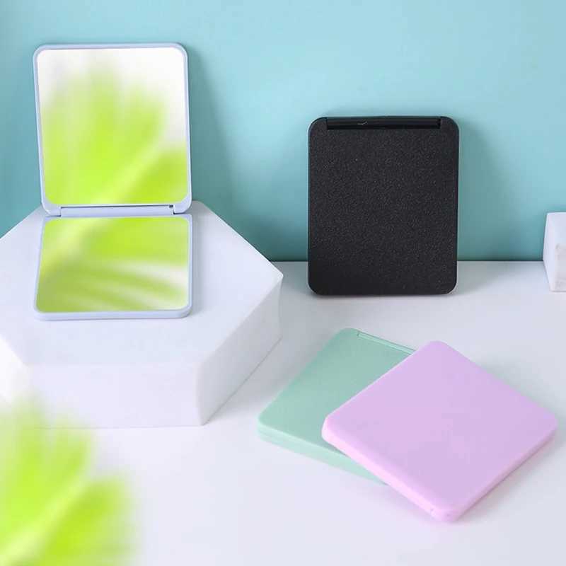 Rectangular plastic folding mirror pocket mini portable makeup mirror womens handheld mirror makeup mirror W240813
