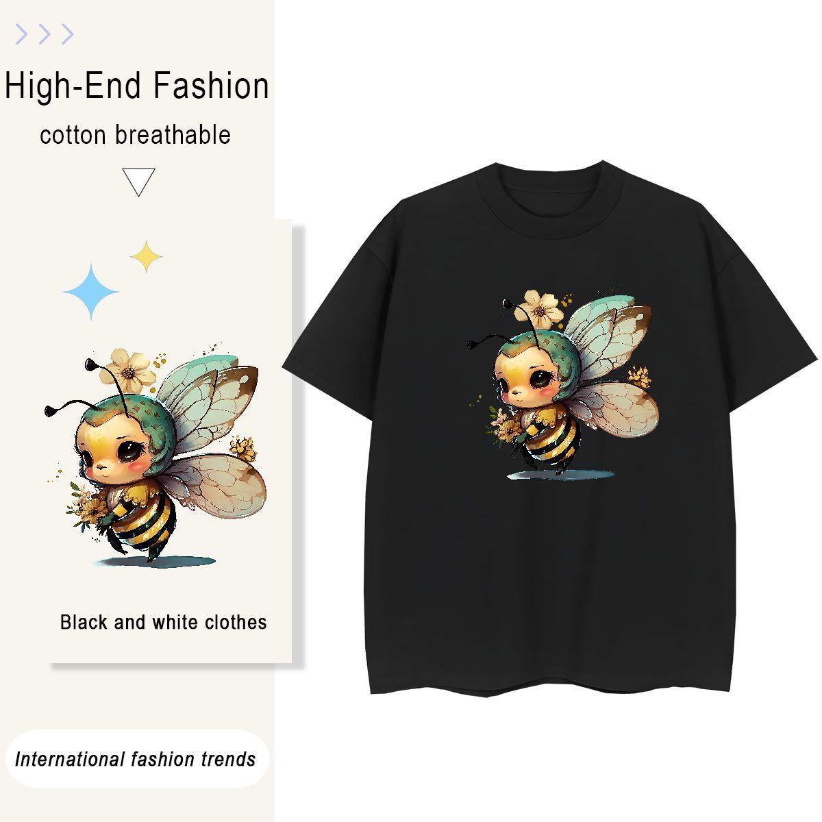 Loose Fit Couples T Shirts Casual Beach 230g Cotton Black Oversized Breathable Short Sleeve T Shirts Men 2024 Designer Tops