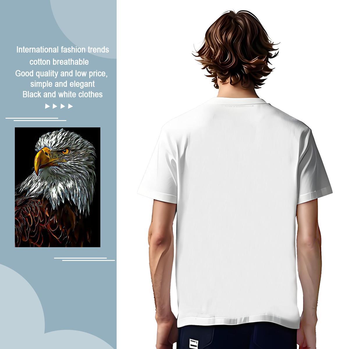 Cool Design T-Shirts eagle O-Neck Short Sleeve Hip Hop Street Asian Size 230g Pure Cotton Tshirt for Man Woman Stylist Tees