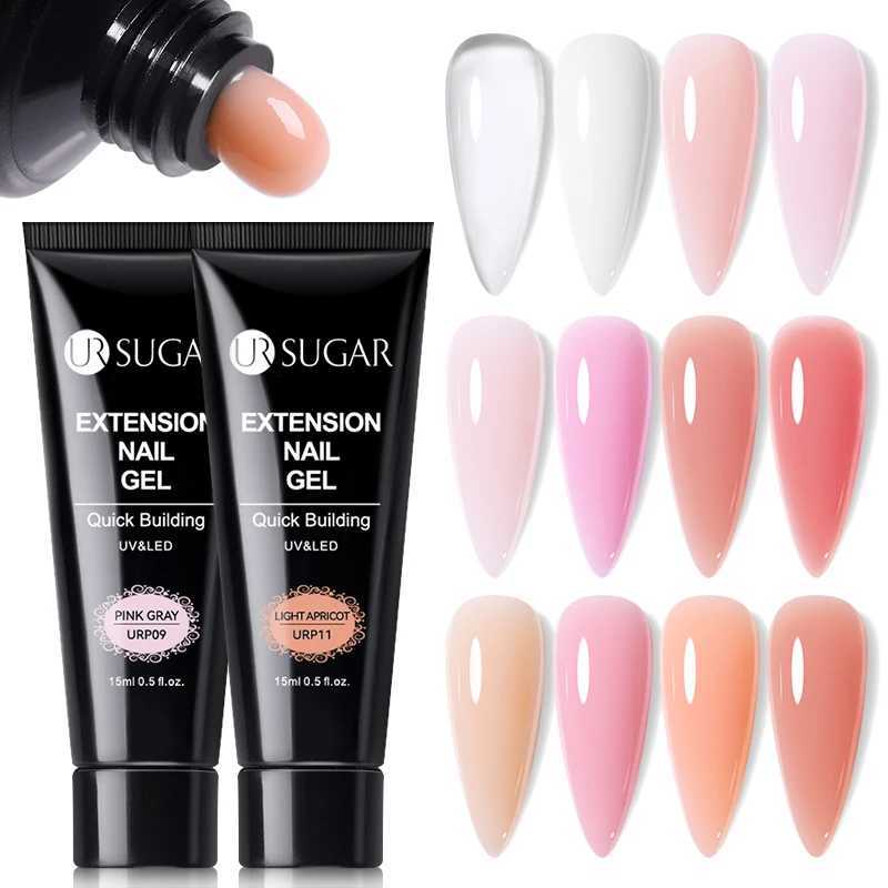 UR SUGAR 15ml Quick Extension Gel Pink White Nude Color Nail Gel Polish Semi Permanent Varnish UV LED Gel Soak Off ManicureM240814