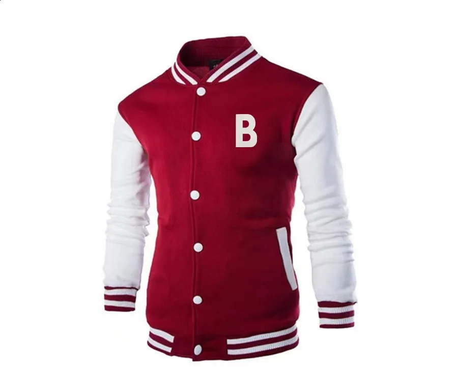 letter printed polyester top fashionable single breasted casual baseball jacket loose cardigan couple 240712