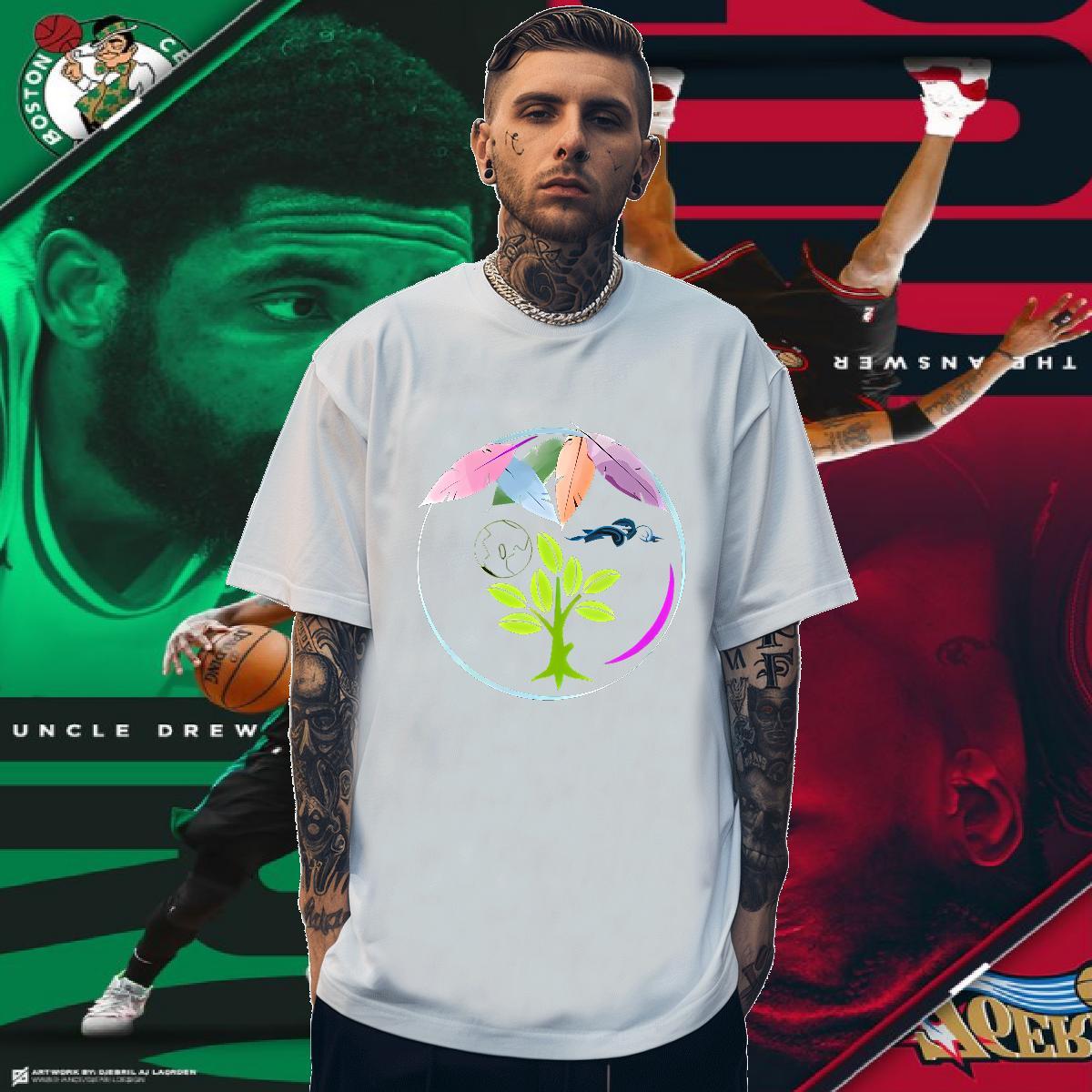 Man T Shirts 230g Cotton tree High Street Hip Hop O-Neck Short Sleeve Black White Tshirt for Man Woman Fashion Casual Classic Clothes