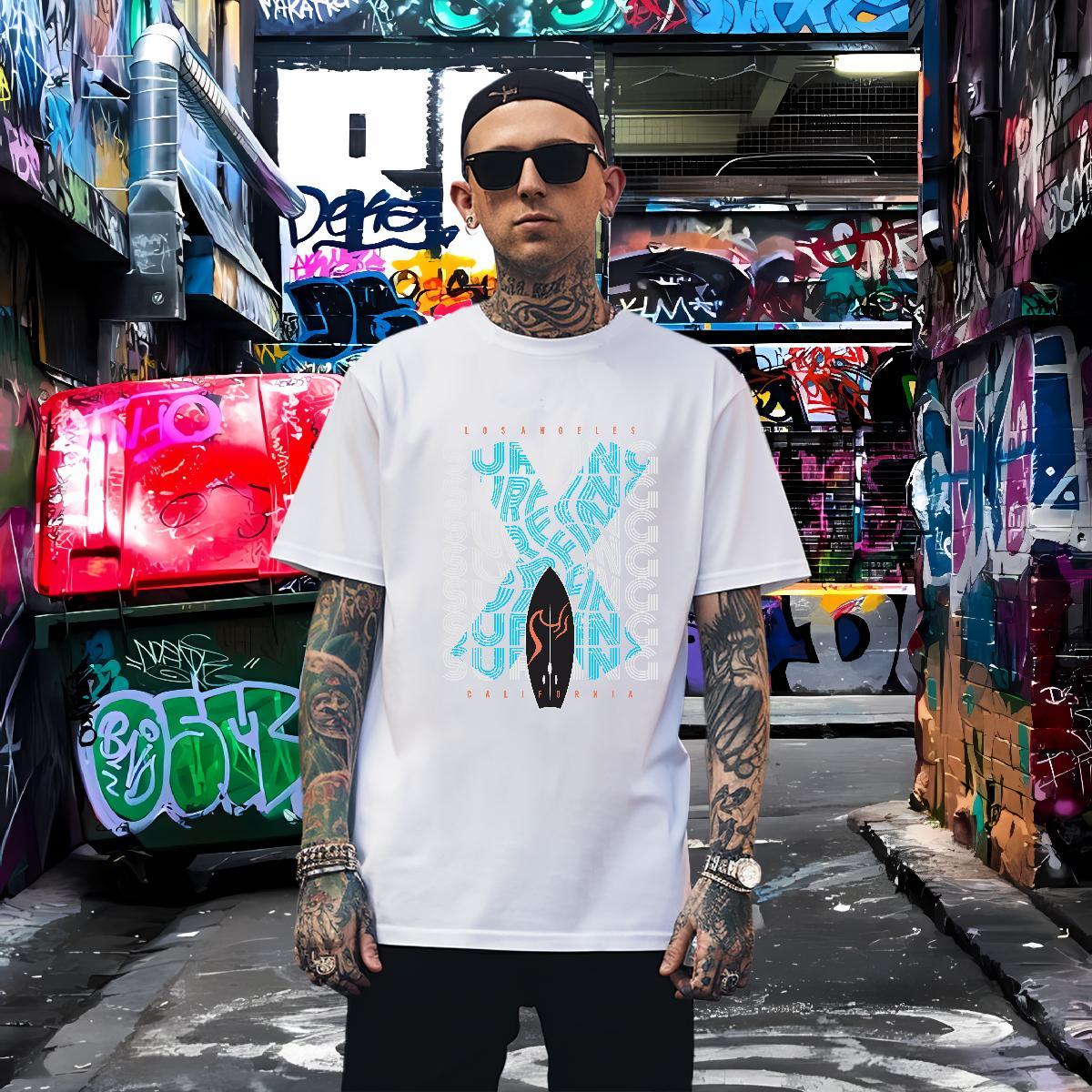 Loose Fit letter Men T Shirts Anime Printing Street Mens Tshirts 230g Pure Cotton DIY Customized Short Sleeve O-Neck Skull Polos