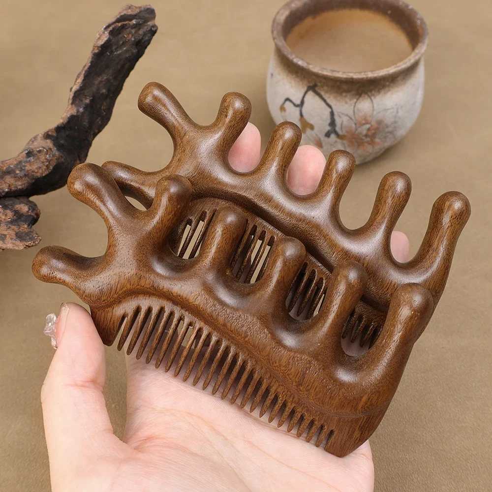 Hair comb scalp relaxation acupoint massager portable wooden handle comb facial shoulder neck scalp care hair loss comb W240813