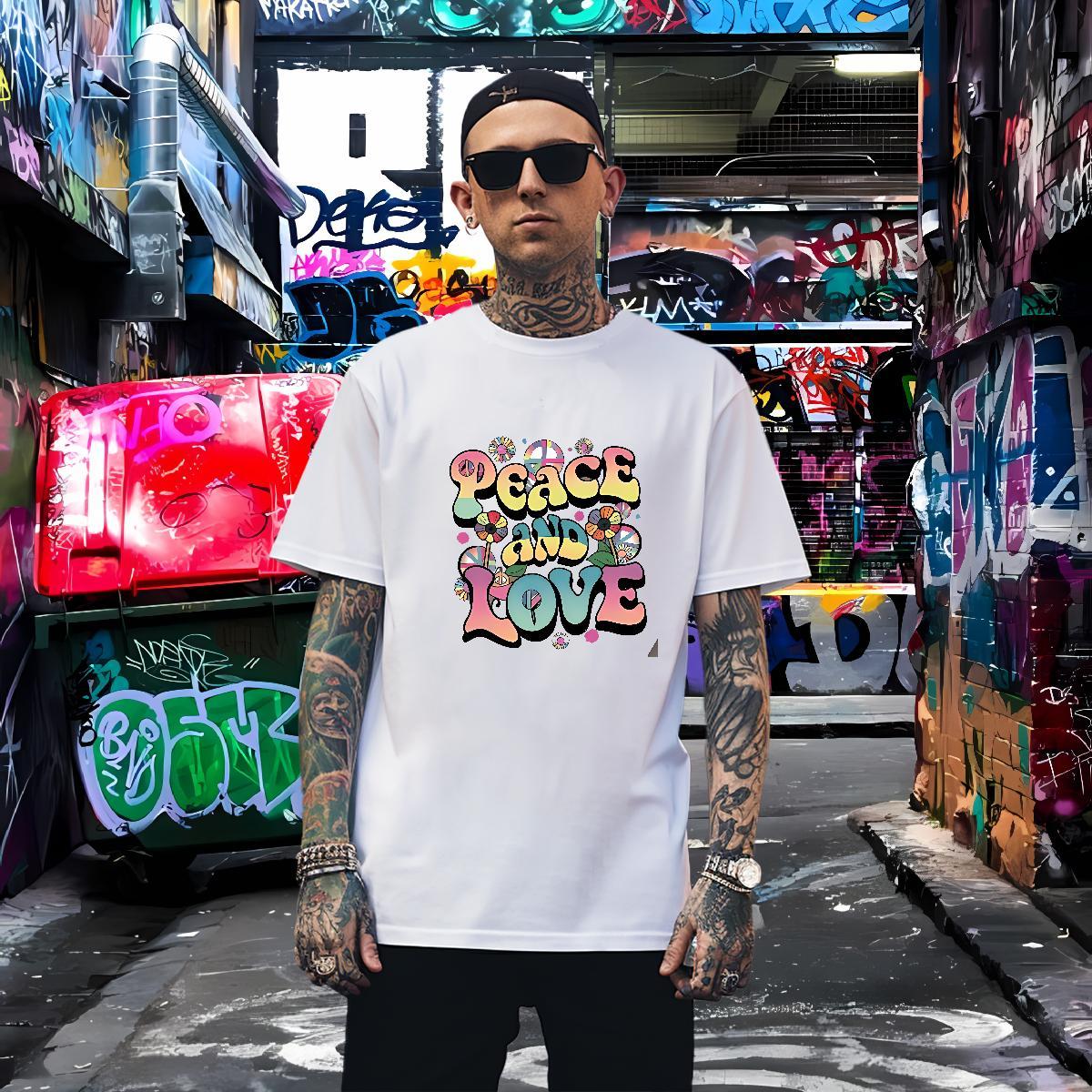 High Quality letter T-Shirts for Men Anime Printing Street Men Clothes T-Shirt 230g 100% Cotton Fashion Design O Neck Short Sleeves Custom Print Overs