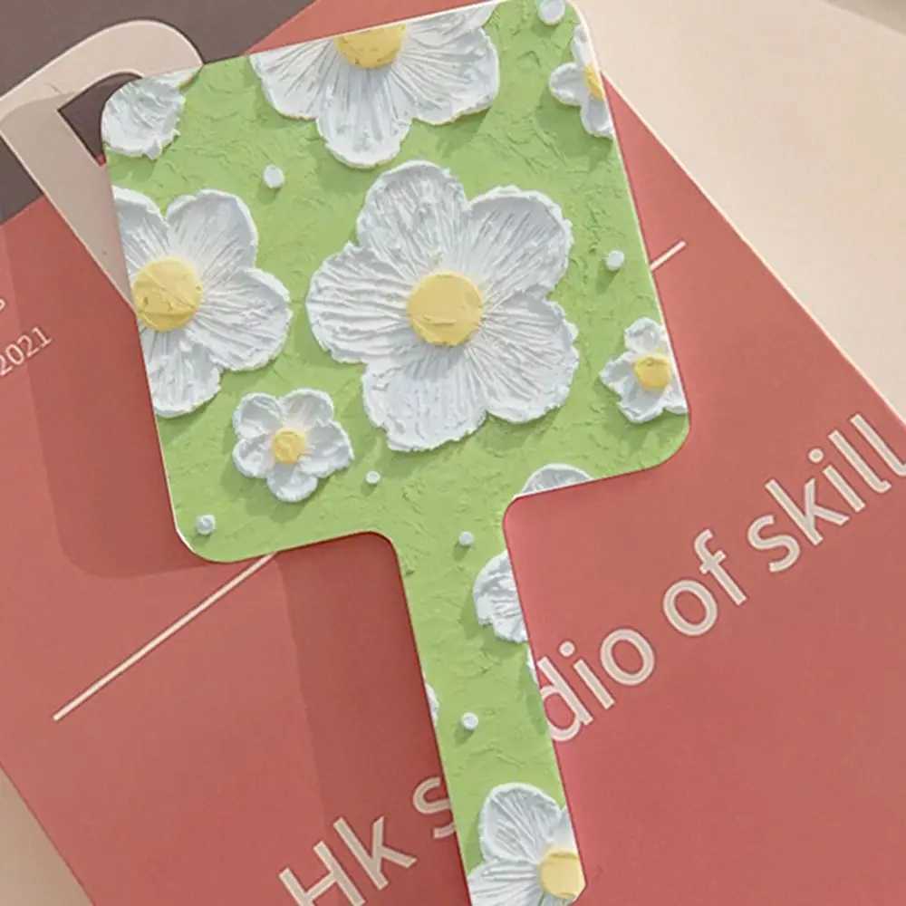 Handheld makeup mirror portable creative flower makeup tool ideal square makeup mirror for women W240813