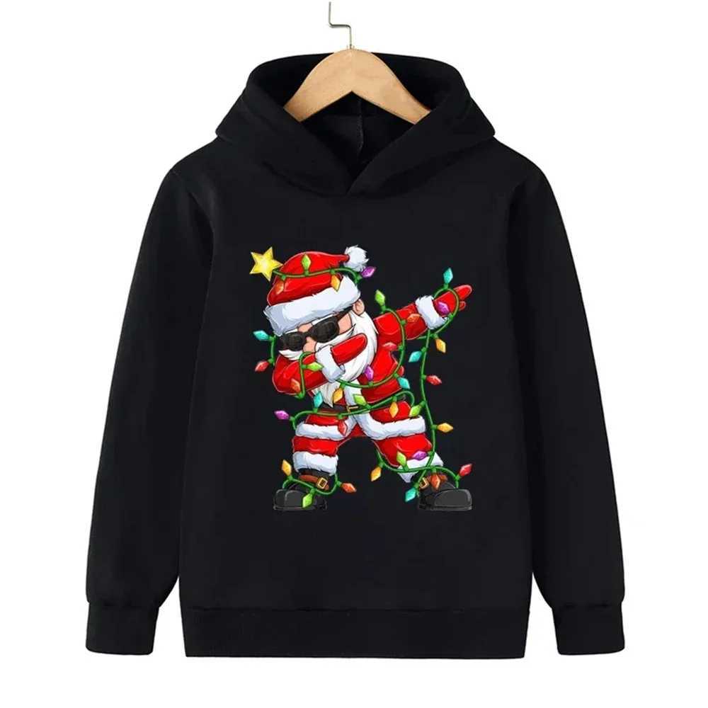 Santa Claus Childrens Sweatshirts Christmas Brand Clothing Baby Boys Girls Long Sleeve Pullover Toddler Sweater Hoodies ClothesY240814