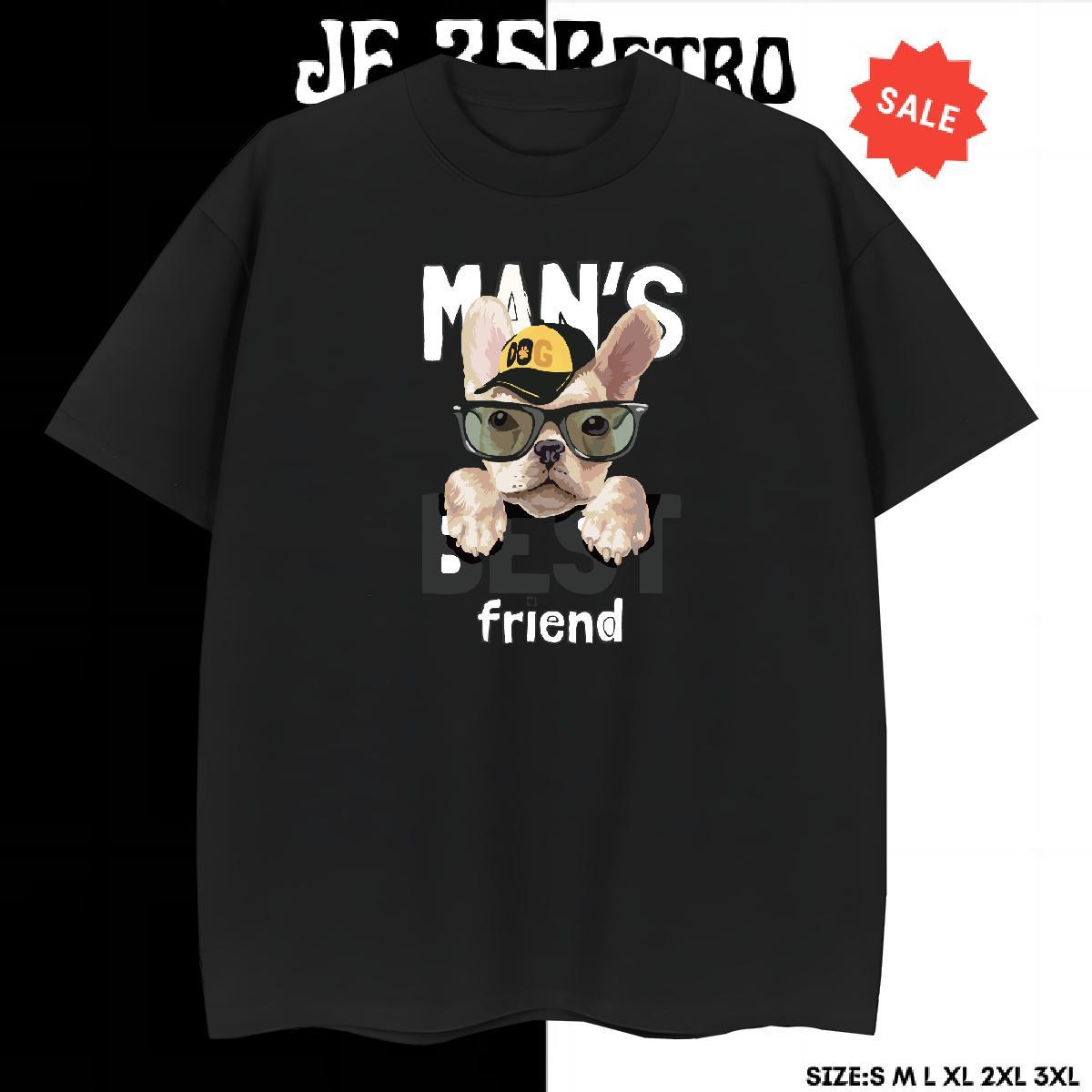 Comfortable T-Shirts for Men dog Breathable Short Sleeve Daily Outfit Black Oversized 230g Pure Cotton Tshirts Factory Direct Top Tees