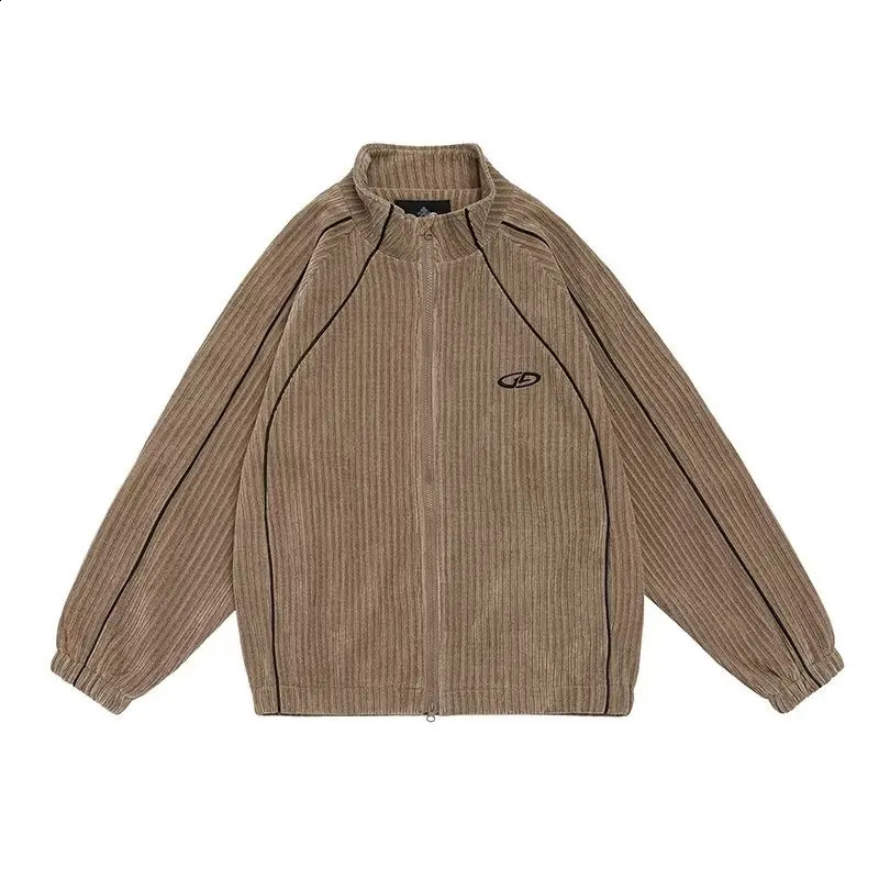 Sportswear mens jacket Corduroy autumn winter plush jacket casual pants two-piece set Pantalon Pour womens sportswear240813
