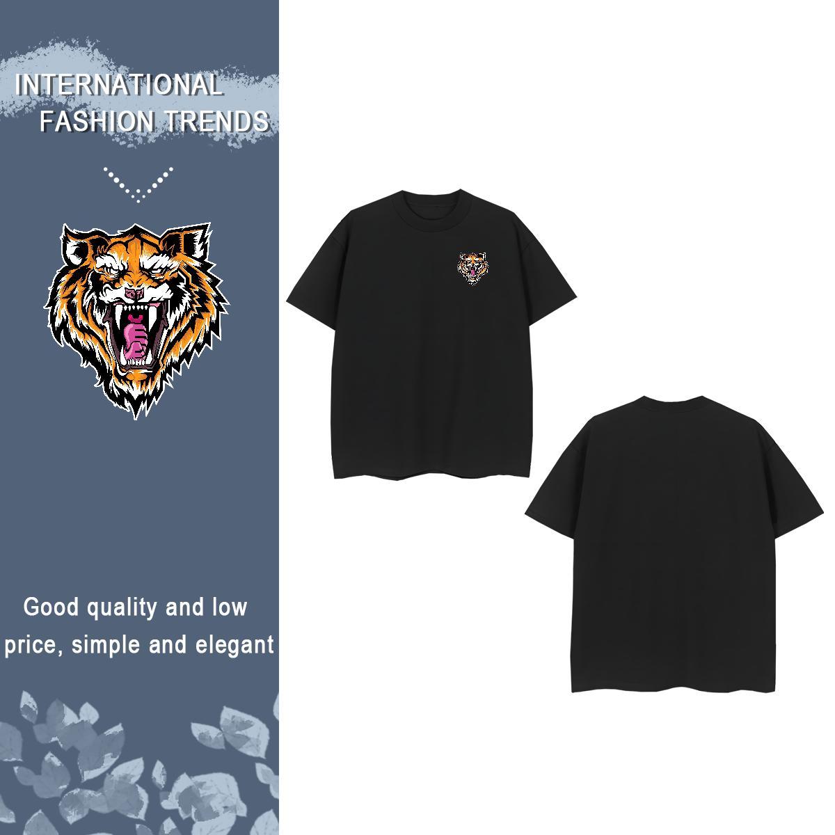 T-Shirts for Men 230g 100% Cotton ferocity Street wear Hip Hop Short Sleeve O-Neck Cartoon Printing L-4XL Men Tees Fashion Designer Cool Tops Tees