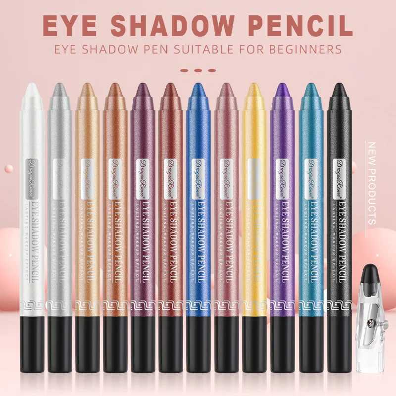 12 Color Shimmer Eyeliner Stick and Glitter Eyeshadow Pen Set with Sharpener - Womens Festival Gift Y240813