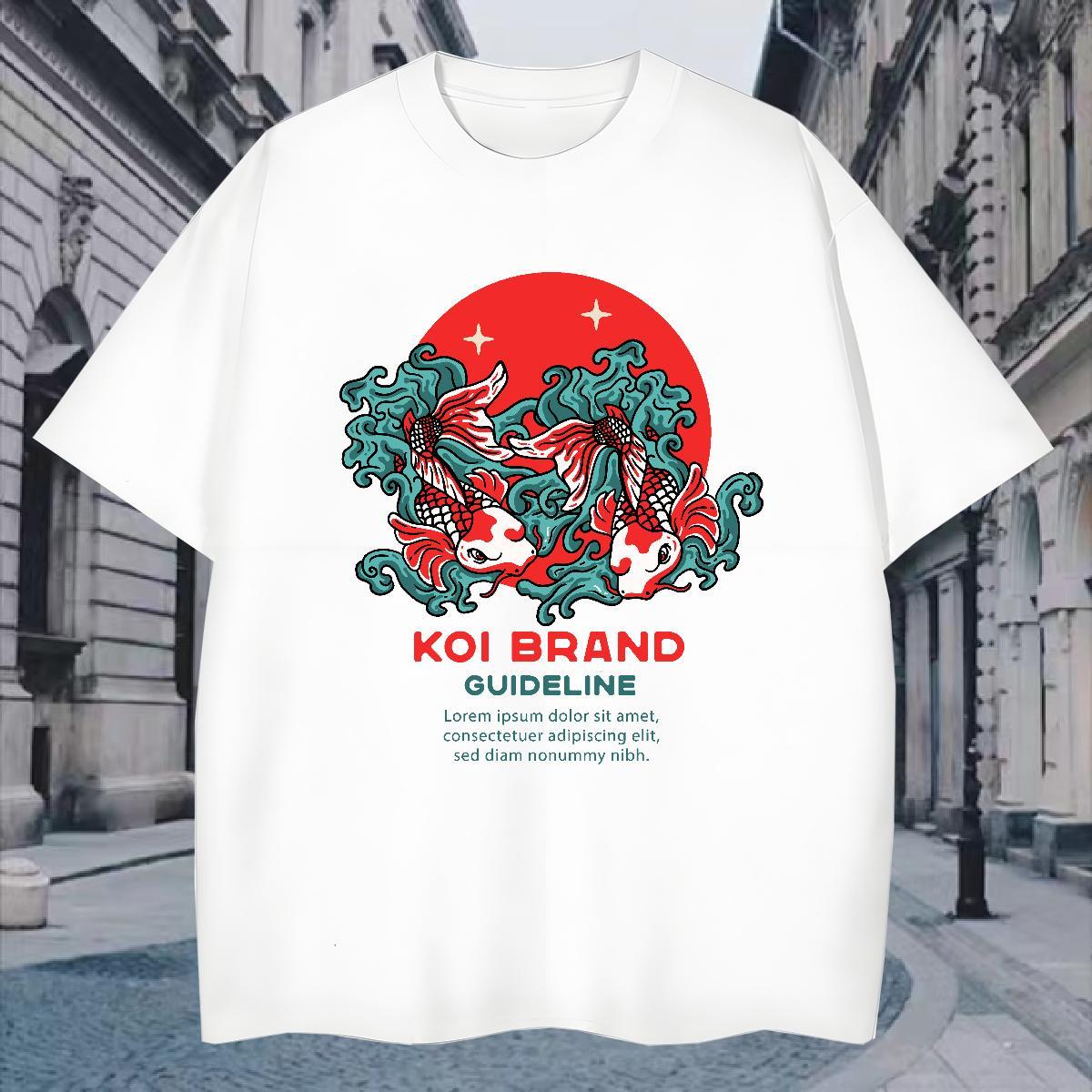 Loose Fit Men T Shirts Breathable Short Sleeve Summer Casual Custom Printing 230g 100% Cotton Men Tees New Clothes
