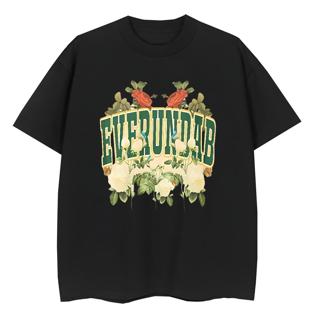 Loose Fit Men Clothes T-Shirt Summer Casual 100% Cotton 230g Black Oversized Breathable letter T-Shirts for Men Fashion Casual Tops