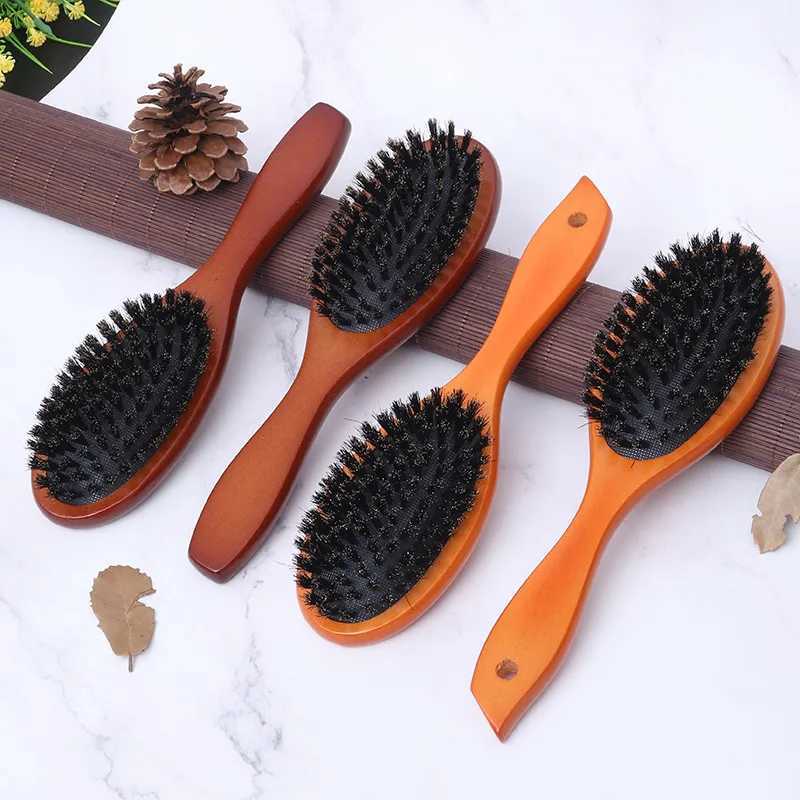 Mens beard brush wooden handle pig mane mouse cleaning brush hair cutting brush mens beard brush W240813