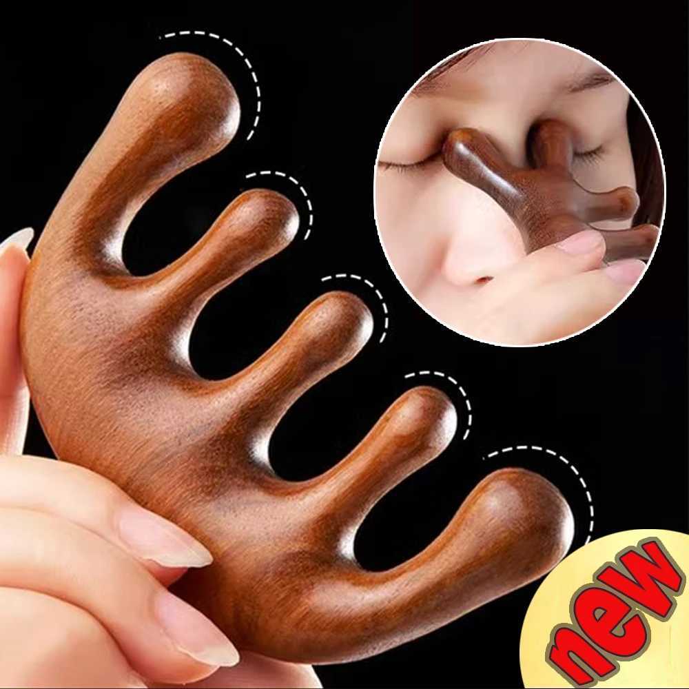 Hair comb scalp relaxation acupoint massager portable wooden handle comb facial shoulder neck scalp care hair loss comb W240813