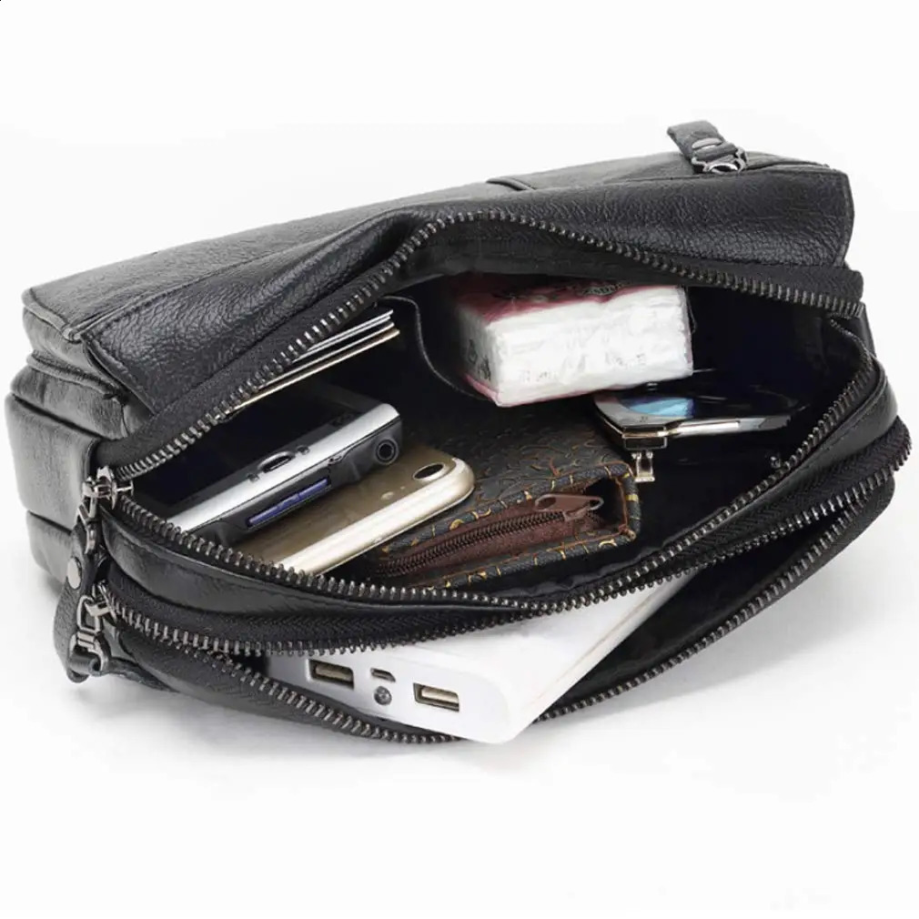 Leather clutch wallet mens watch zipper passport coin mobile phone card operator organizer business travel watch 240812