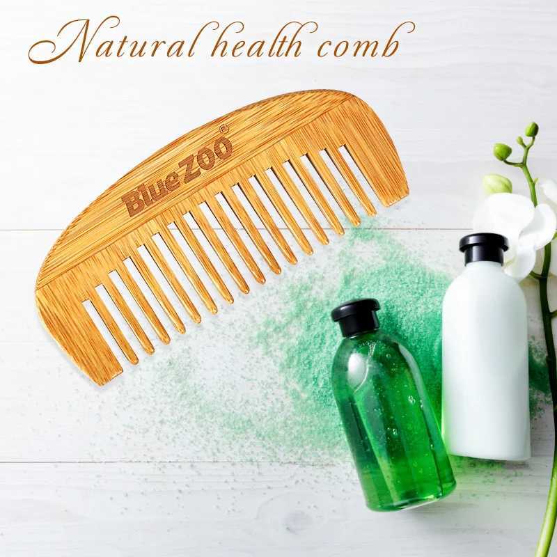 1 piece of natural bamboo and wood portable hair comb massage scalp anti-static mens beard comb 12 * 5.2cm womens hairstyle tool W240813