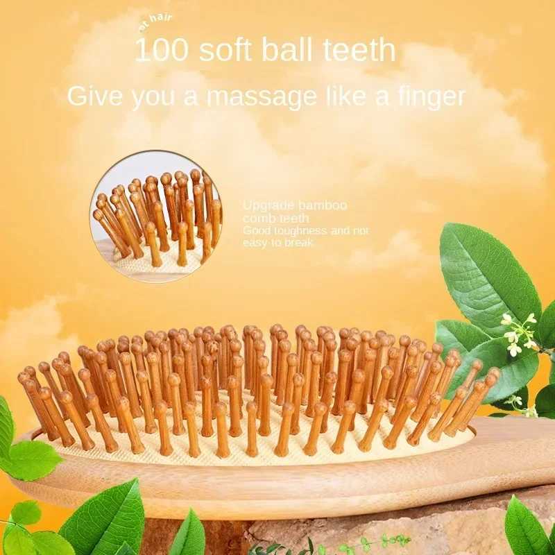 1 hair removal massage brush comb scalp wooden comb health paddle pad bamboo comb hair care health professionals W240813
