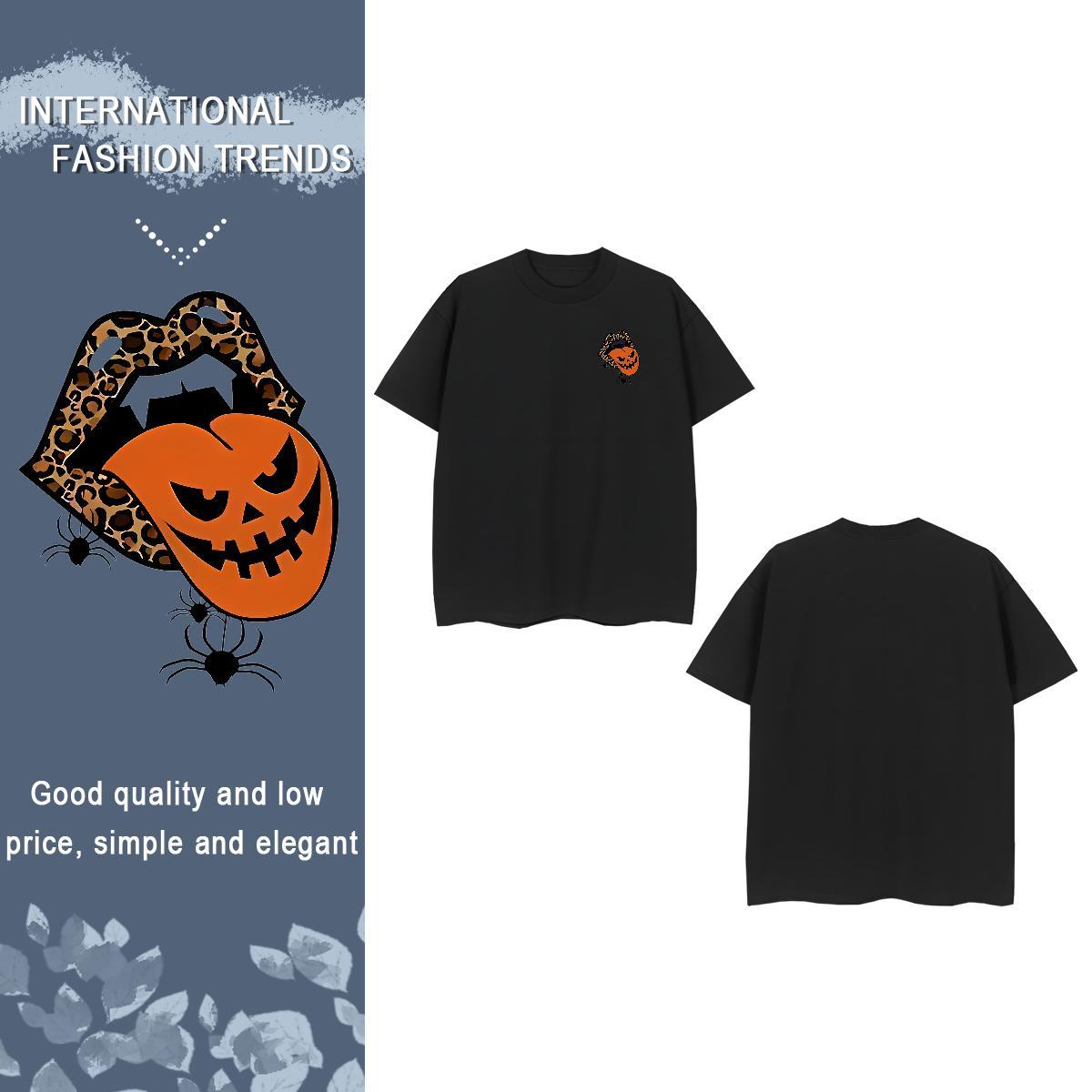 T Shirt For Man 230g Cotton halloween Spring Summer Round Neck Short Sleeve Cartoon Print Men Tees Designer Loose Clothes