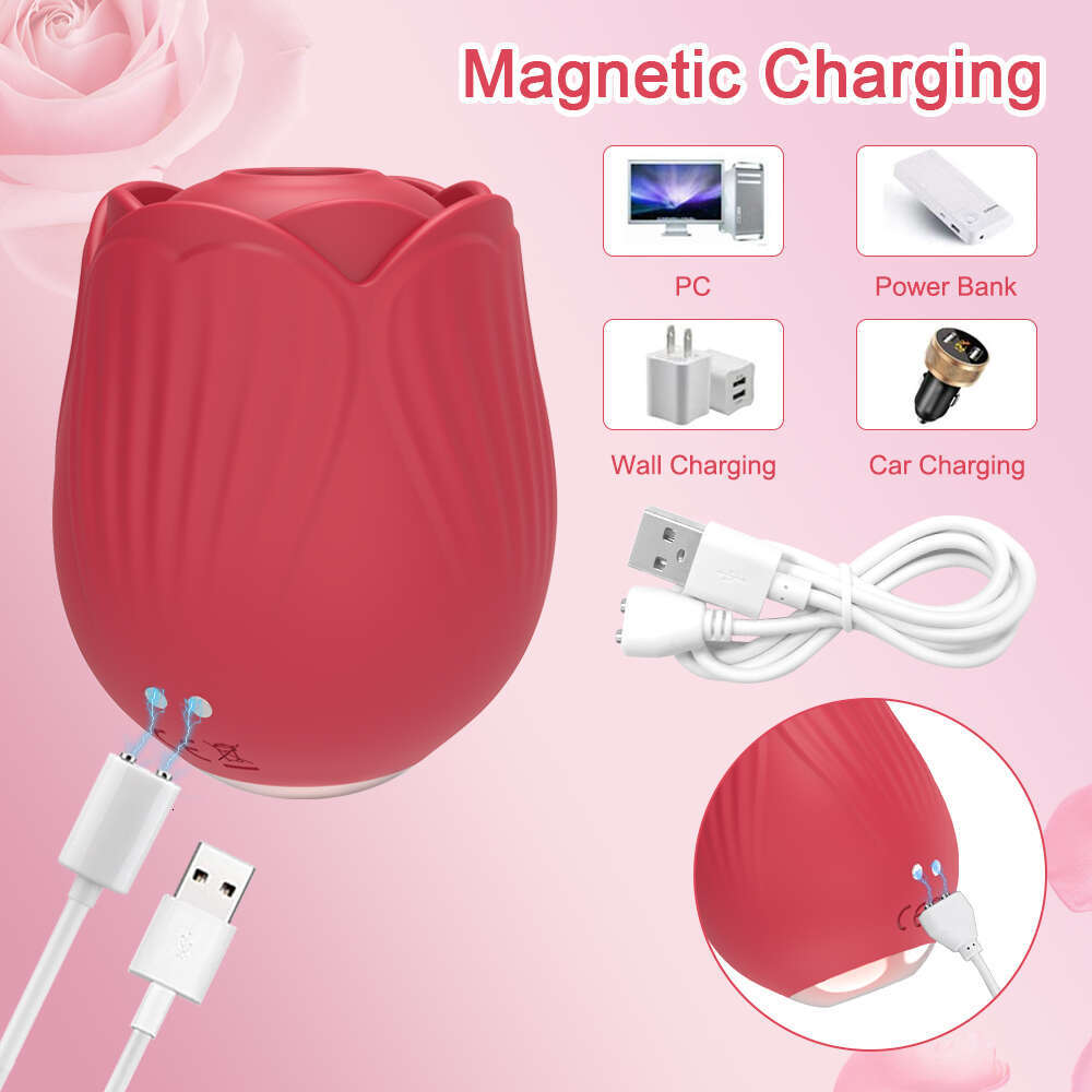 Rose-Clit Sucking Tongue Licking Vibrator Toy for Women Clitoris Stimulator with Oral Nipple Female Sex Toys Goods for Adults 18