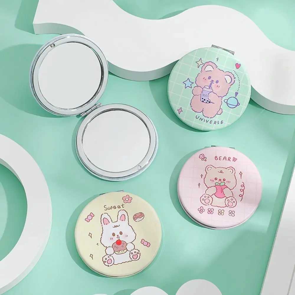 Cartoon Gift Rabbit Bear Travel Mini Beauty Tools Makeup Mirror Compact Pocket Mirror Folding Small Mirror W240813