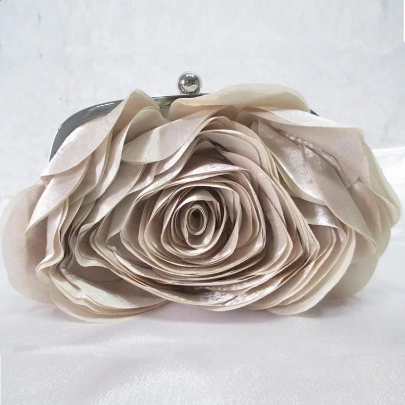 Evening Bag Flower Bride Small Purse Full Dress Party Handbag Wedding Wallet Women Floral Chain Lady Clutches 240813