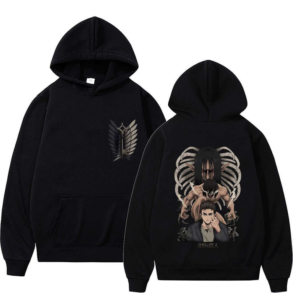 Attack Anime On Titan Men Women Hoodies Yeager Eren Graphic Printed Hooded Plus Size Sweatshirt Haruku Streetwear Pullover