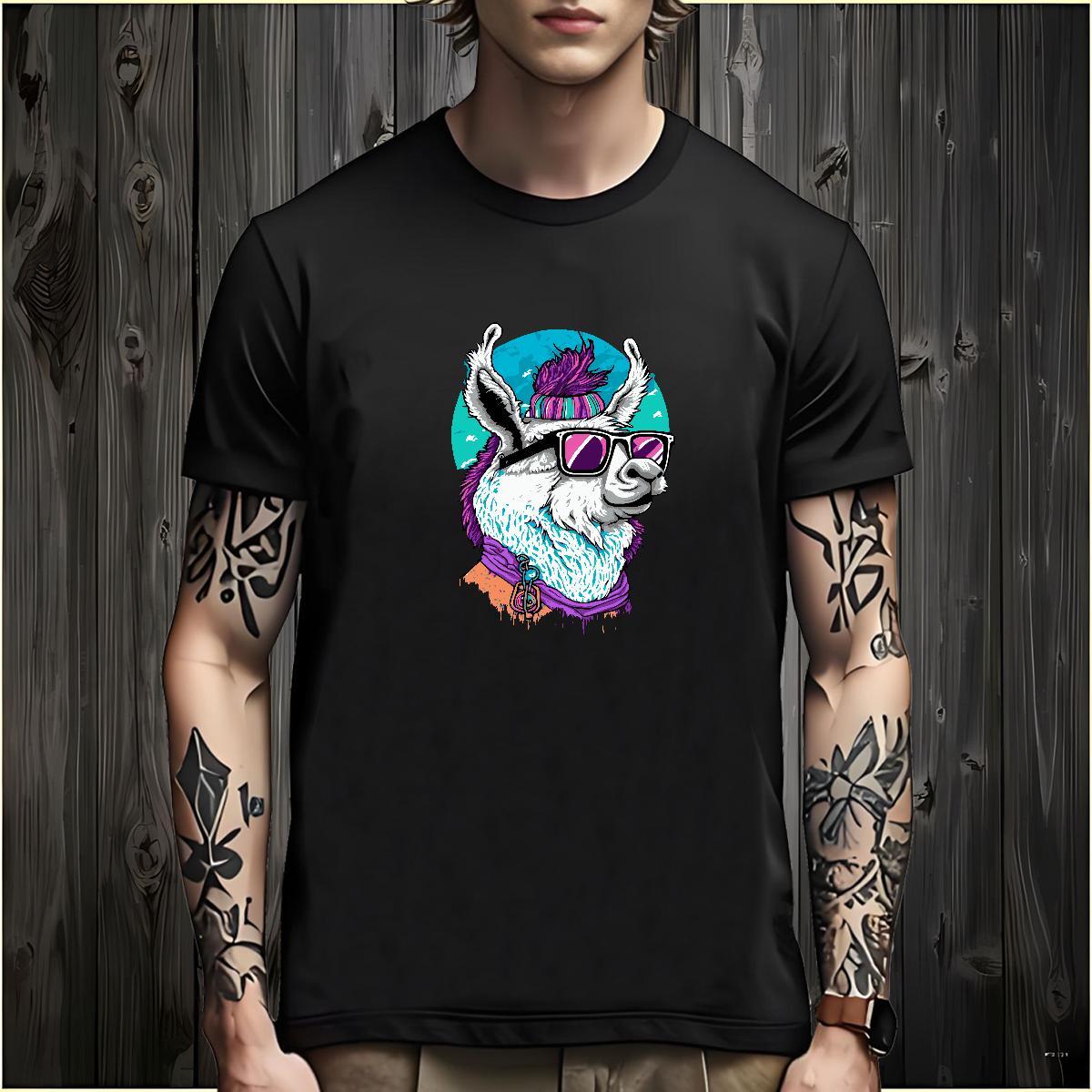 Wholesale T Shirts Men Deer Breathable Soft Daily Wear Customized Print 230g Pure Cotton Men Clothes T-Shirt DIY Tees Shirts