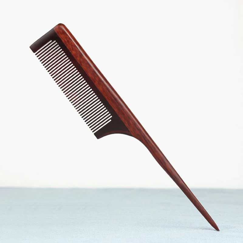Wooden comb anti-static natural sandalwood comb portable hair salon mouse tail brush hair styling tool hair care hair comb W240813