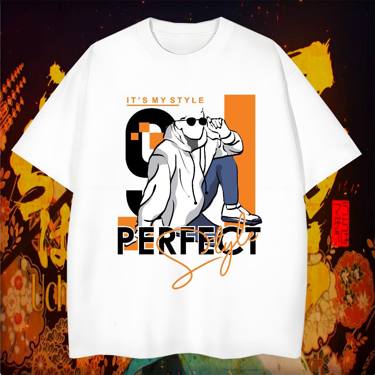 Mens T Shirts 230g Pure Cotton character Casual O Neck Short Sleeves Cartoon Printing L-4XL Tshirt for Man Woman Customized Free Shipping Tee Shirt