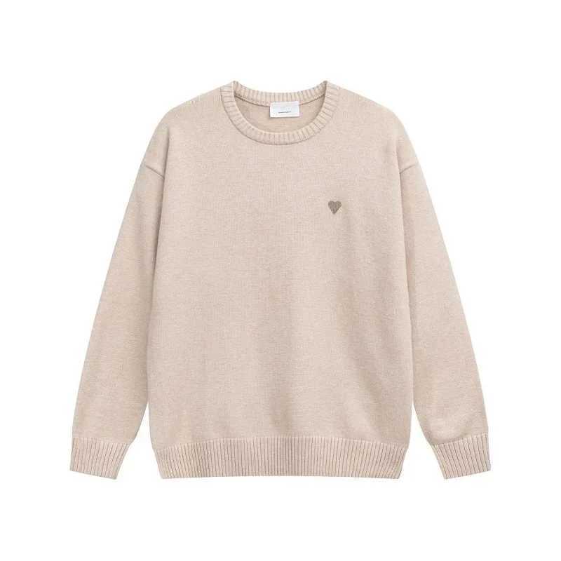 Autumn and Winter Mens and Womens Knitted Zipper O-neck Heart Embroidery 2023 Loose Fashion Casual SweaterW240729